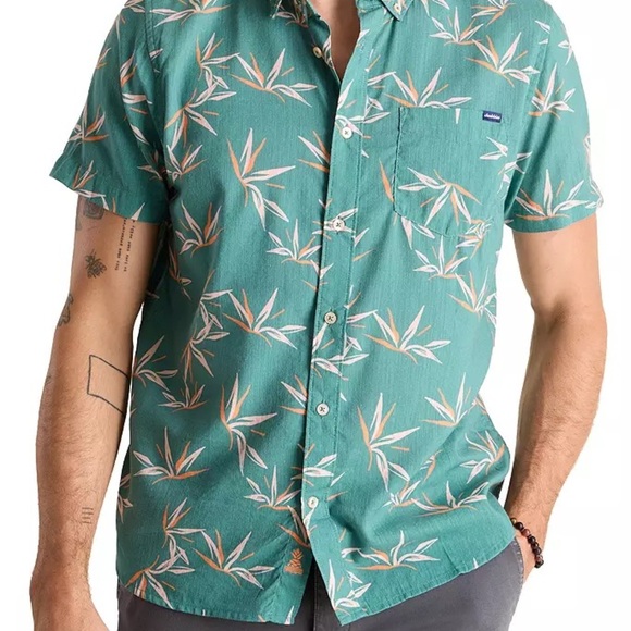 Chubbies Green and Orange Tropical Print Shirt - Picture 1 of 6